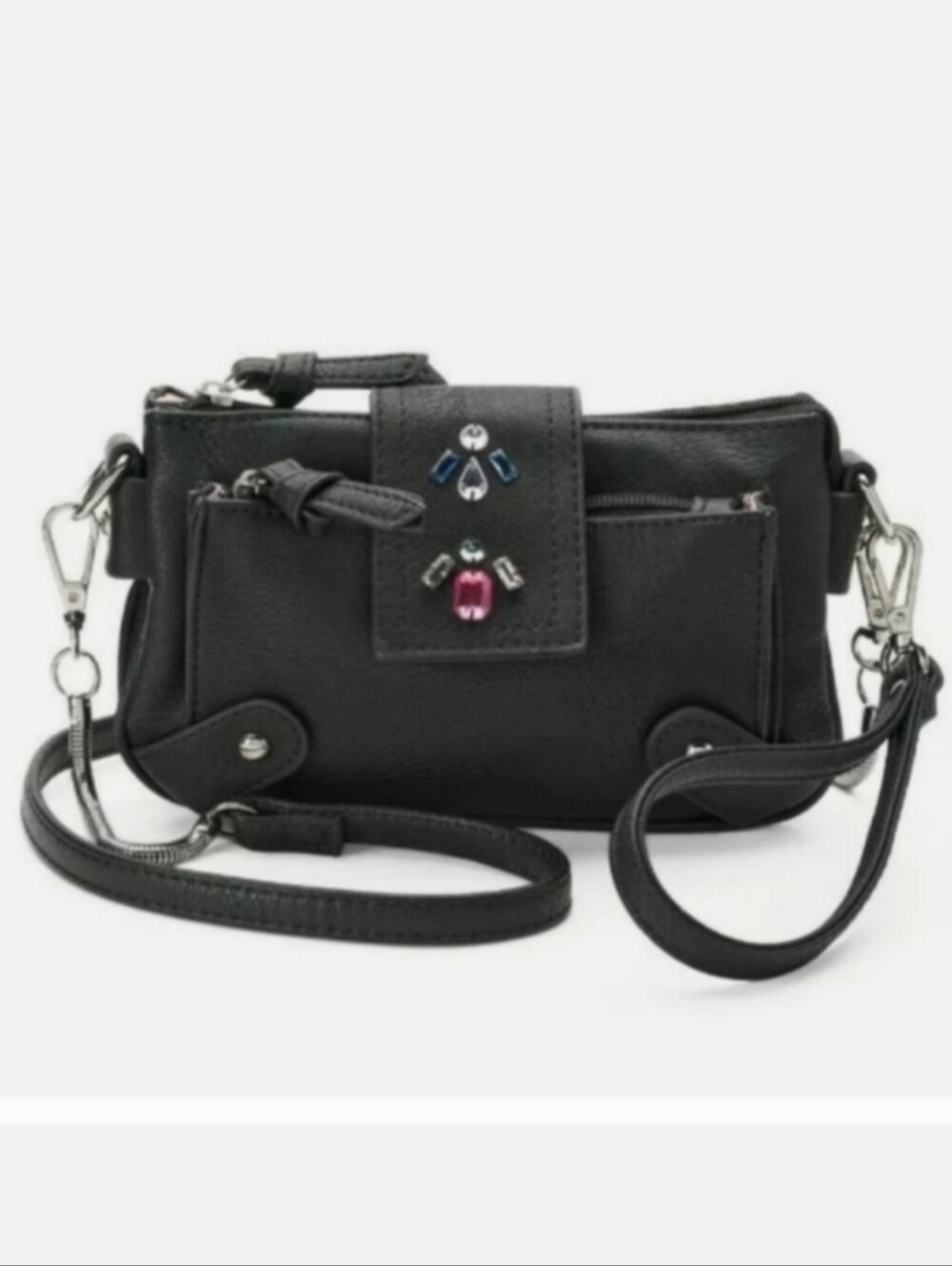 Candie's Brooke Convertible MINI CrossBody Purse Black Embellished NWT $40